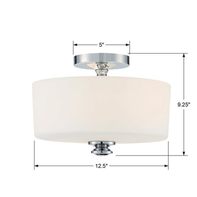 Travis 2 Light Polished Nickel Semi Flush Mount Semi Flush Crystorama