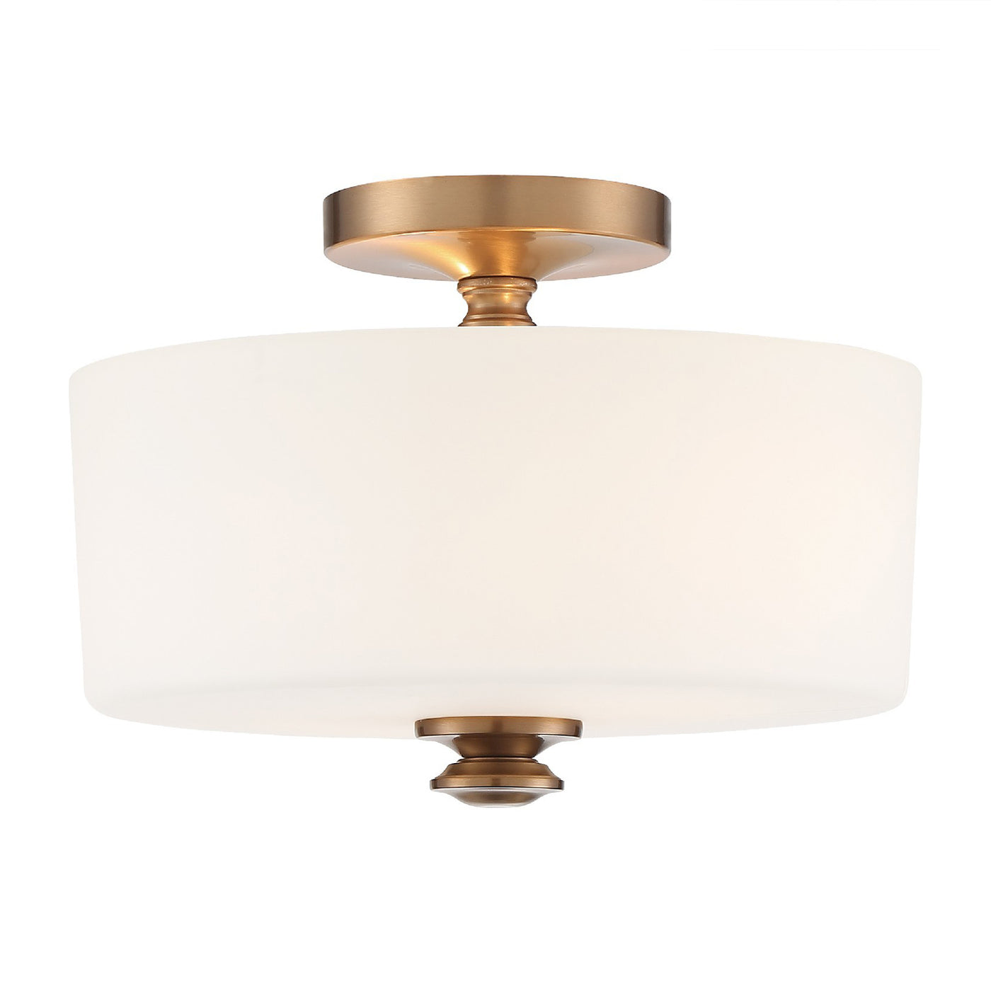 Travis 2 Light Vibrant Gold Semi Flush Mount Semi Flush Crystorama