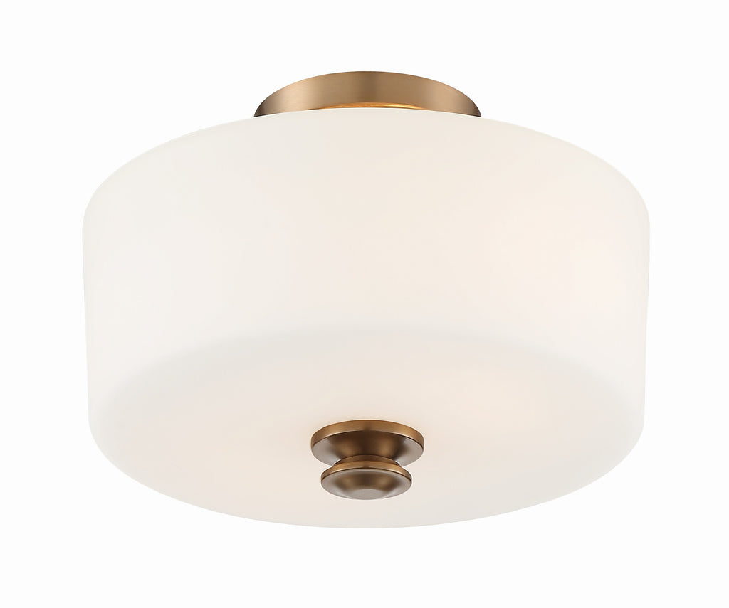 Travis 2 Light Vibrant Gold Semi Flush Mount Semi Flush Crystorama