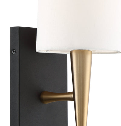 Trenton 1 Light Aged Brass + Black Forged Sconce Wall Sconce Crystorama