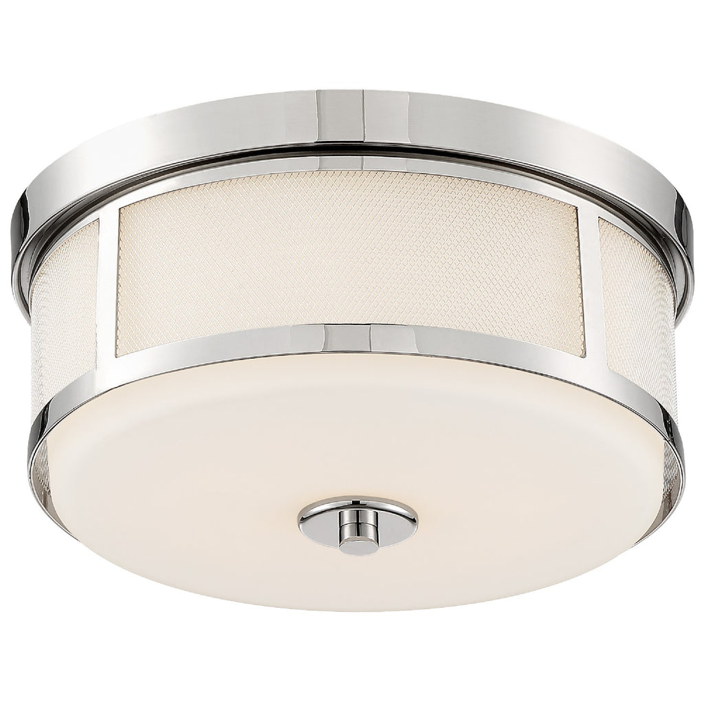 Trevor 2 Light Polished Nickel Flush Mount Semi Flush Crystorama