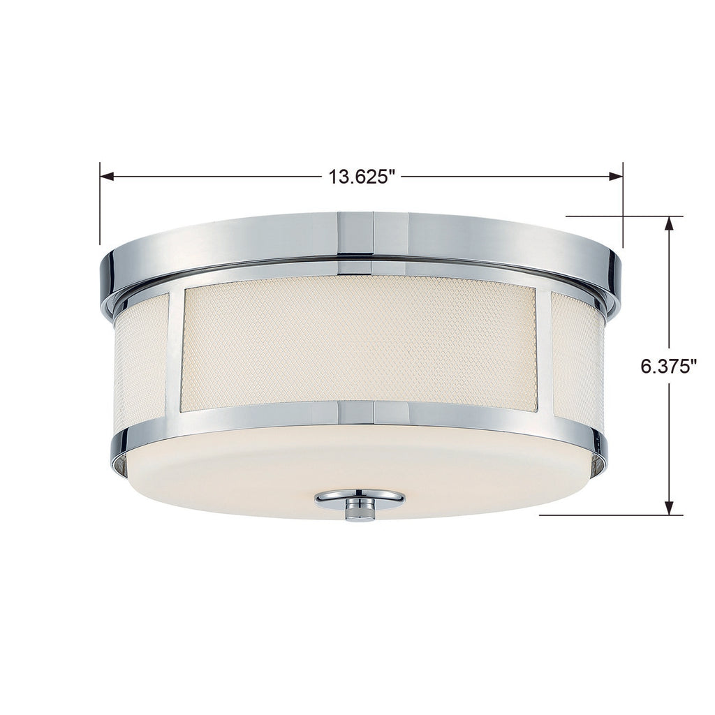 Trevor 2 Light Polished Nickel Flush Mount Semi Flush Crystorama