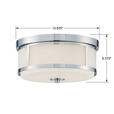 Trevor 2 Light Polished Nickel Flush Mount Semi Flush Crystorama