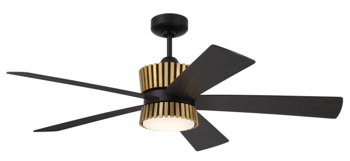 52" Theiry in Flat Black w/ Flat Black/Black Walnut Blades Ceiling Fan CRAFTMADE