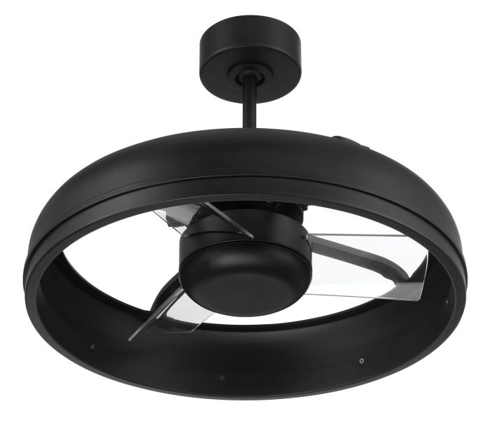 20" Taylor Indoor/Outdoor (Damp) in Flat Black w/ Clear Acrylic Blades Ceiling Fan CRAFTMADE