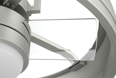 ##Antique Hardware## 20" Taylor Indoor/Outdoor (Damp) in Painted Nickel w/ Clear Acrylic Blades