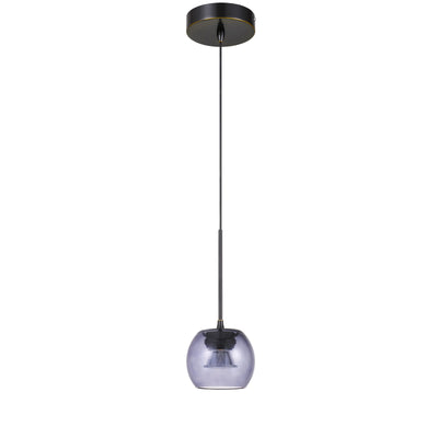 ITHACA 3000K, 8W, 700 LUMEN, 90 CRI DIMMABLE LED GLASS MINI PENDANT WITH SMOKED GLASS Pendant Cal Lighting