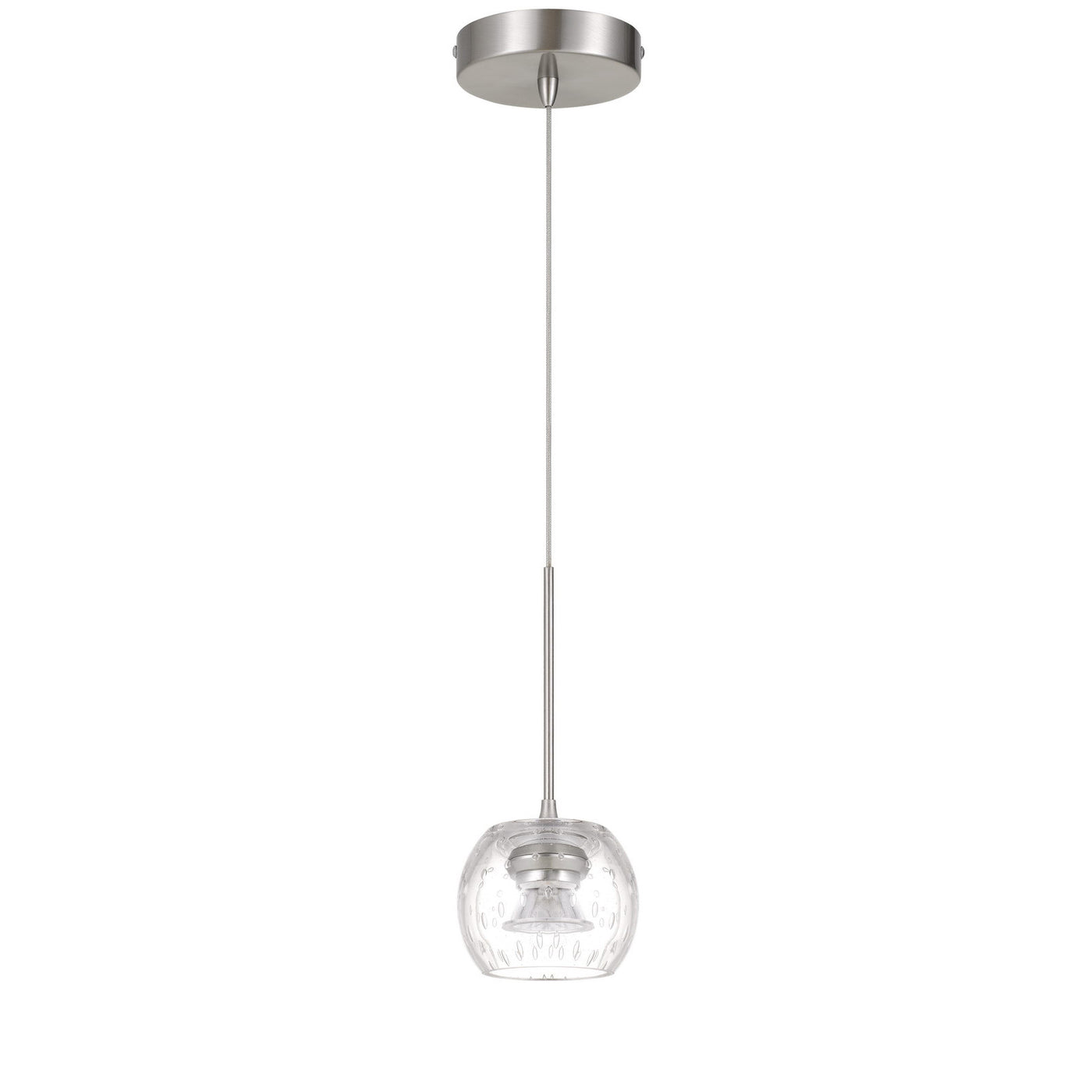 ITHACA 3000K, 8W, 700 LUMEN, 90 CRI DIMMABLE LED GLASS MINI PENDANT WITH CLEAR BULBBED GLASS Pendant Cal Lighting