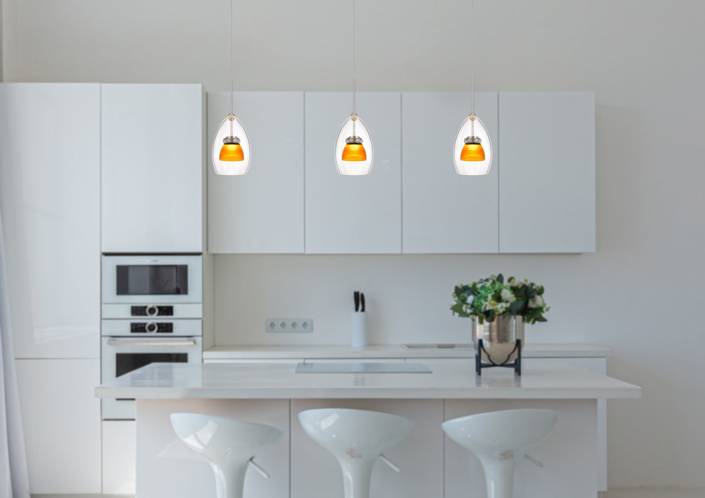 INTEGRATED DIMMABLE LED GLASS MINI PENDANT LIGHT. 6W, 450 LUMEN, 3000K Pendant Cal Lighting