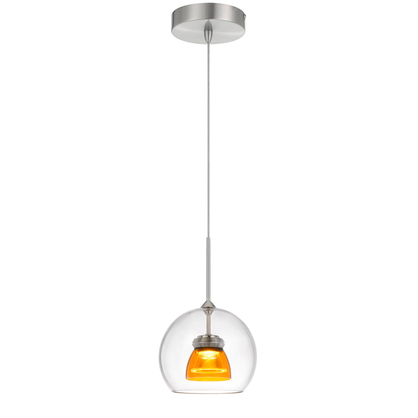 INTEGRATED DIMMABLE LED GLASS MINI PENDANT LIGHT. 6W, 450 LUMEN, 3000K Pendant Cal Lighting