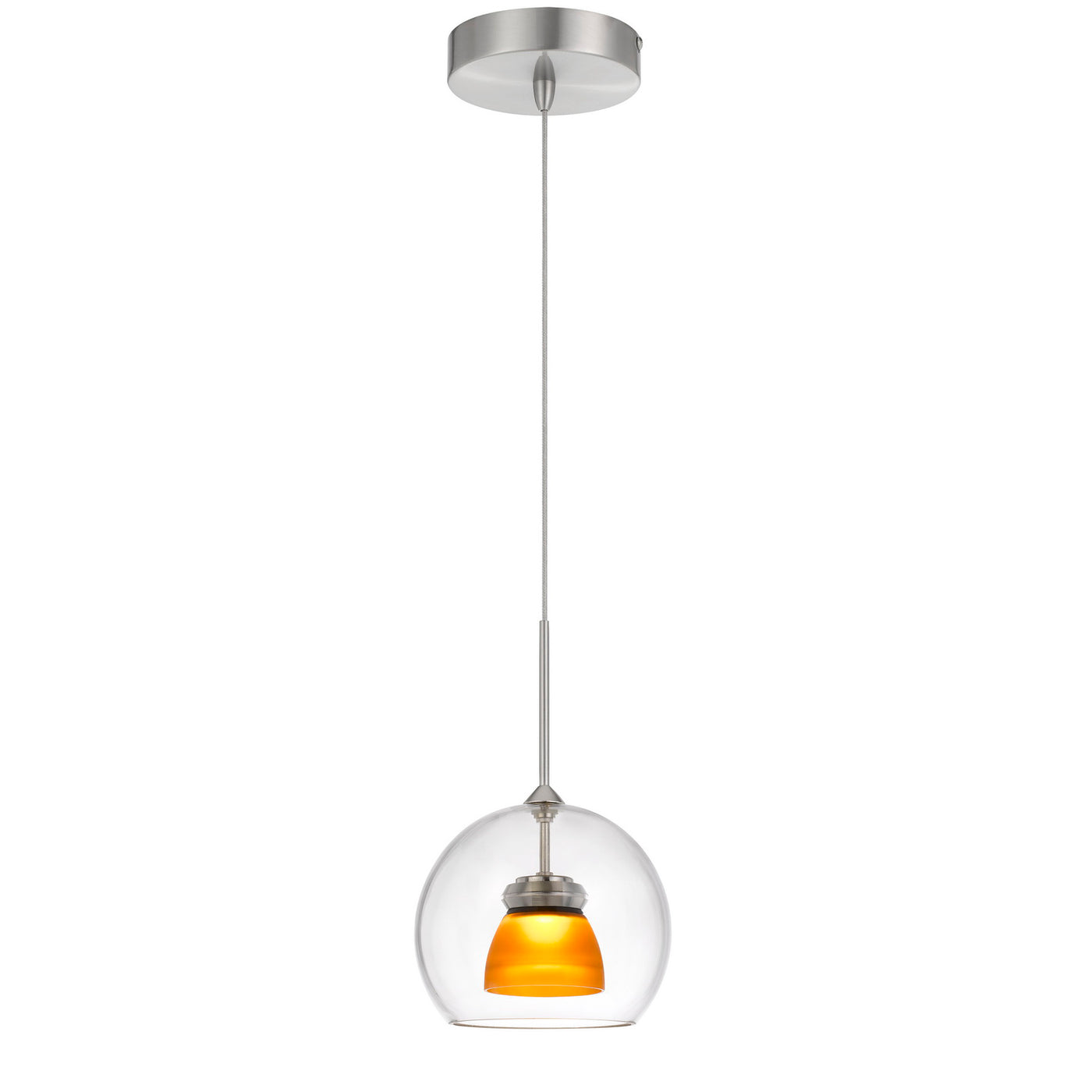 INTEGRATED DIMMABLE LED GLASS MINI PENDANT LIGHT. 6W, 450 LUMEN, 3000K Pendant Cal Lighting