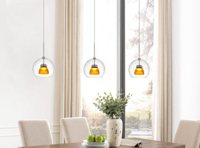 INTEGRATED DIMMABLE LED GLASS MINI PENDANT LIGHT. 6W, 450 LUMEN, 3000K Pendant Cal Lighting