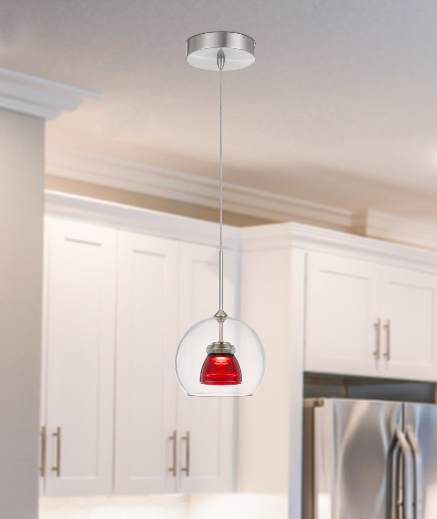 INTEGRATED DIMMABLE LED GLASS MINI PENDANT LIGHT. 6W, 450 LUMEN, 3000K Pendant Cal Lighting