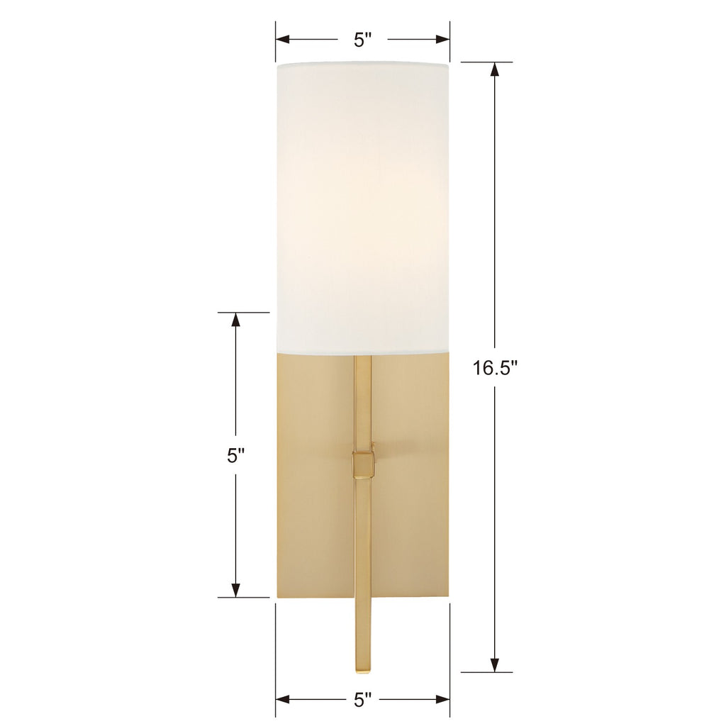 Veronica 1 Light Aged Brass Sconce Wall Sconce Crystorama