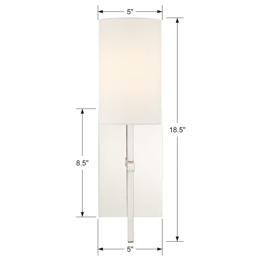 Veronica 1 Light Polished Nickel Sconce Wall Sconce Crystorama