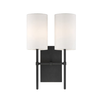 Veronica 2 Light Black Forged Sconce Wall Sconce Crystorama