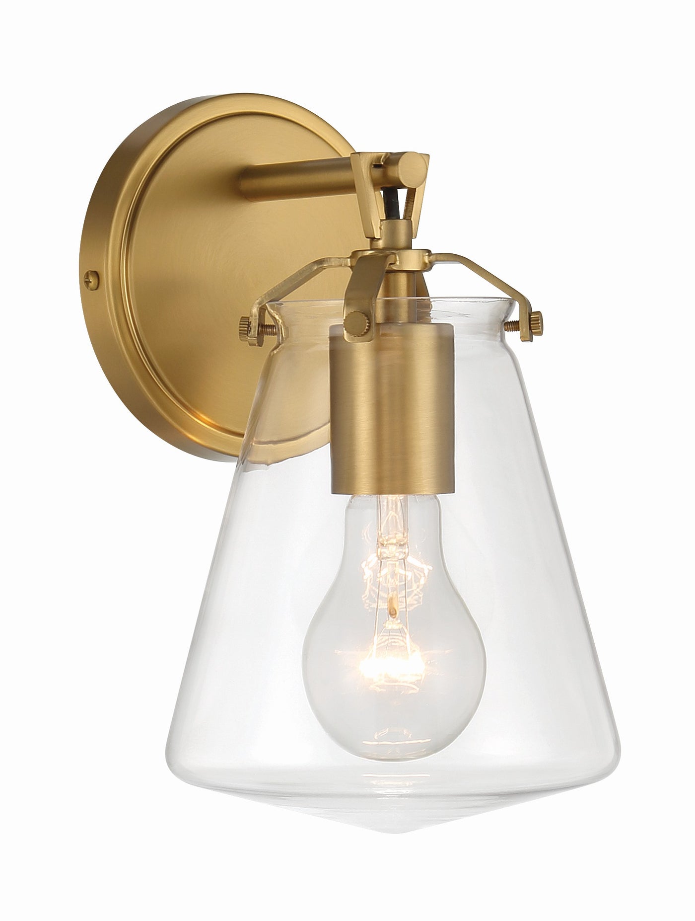 Voss 1 Light Luxe Gold Sconce Wall Sconce Crystorama