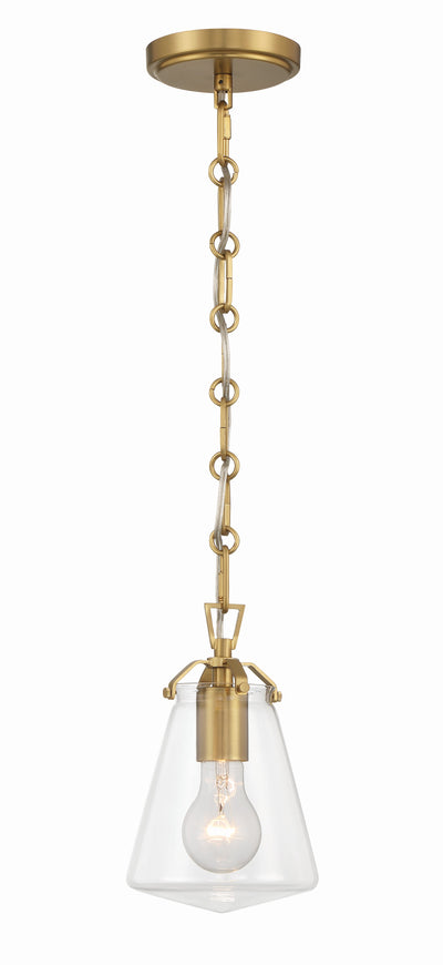 Voss 1 Light Luxe Gold Mini Pendant Pendant Crystorama