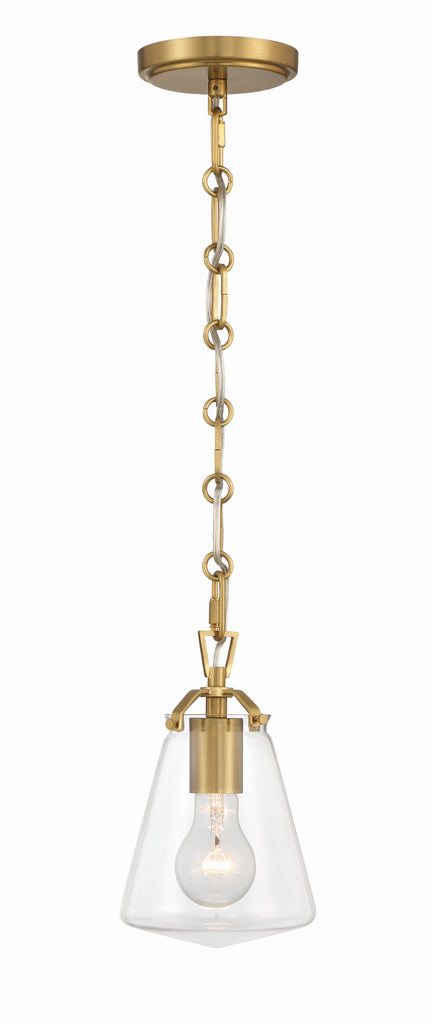 Voss 1 Light Luxe Gold Mini Pendant Pendant Crystorama