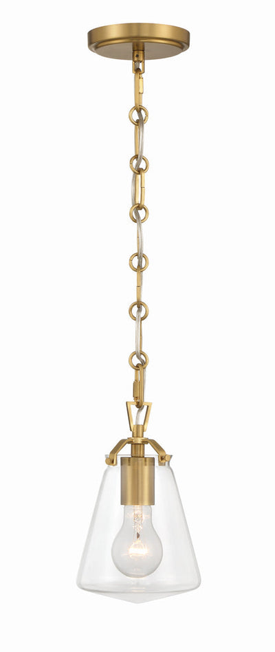 Voss 1 Light Luxe Gold Mini Pendant Pendant Crystorama