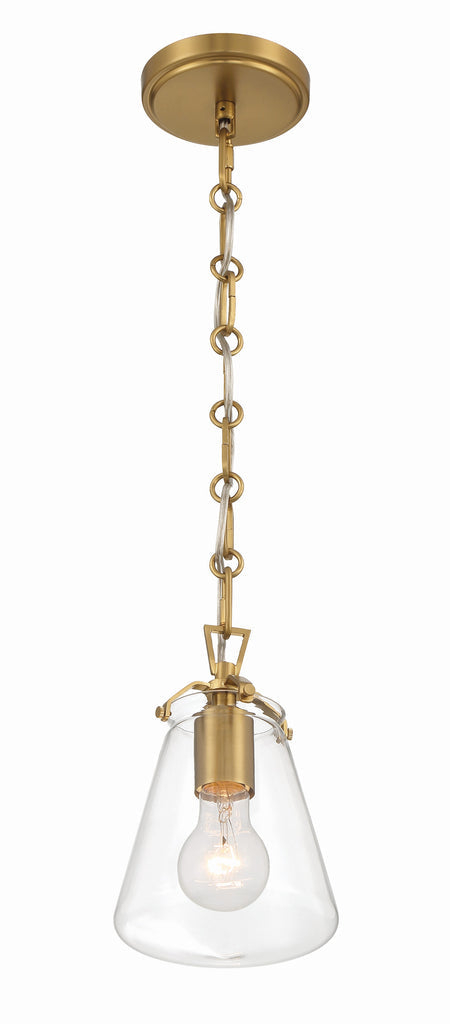 Voss 1 Light Luxe Gold Mini Pendant Pendant Crystorama