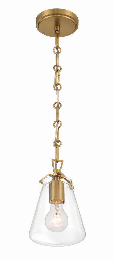 Voss 1 Light Luxe Gold Mini Pendant Pendant Crystorama