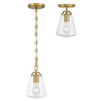 Voss 1 Light Luxe Gold Mini Pendant Pendant Crystorama