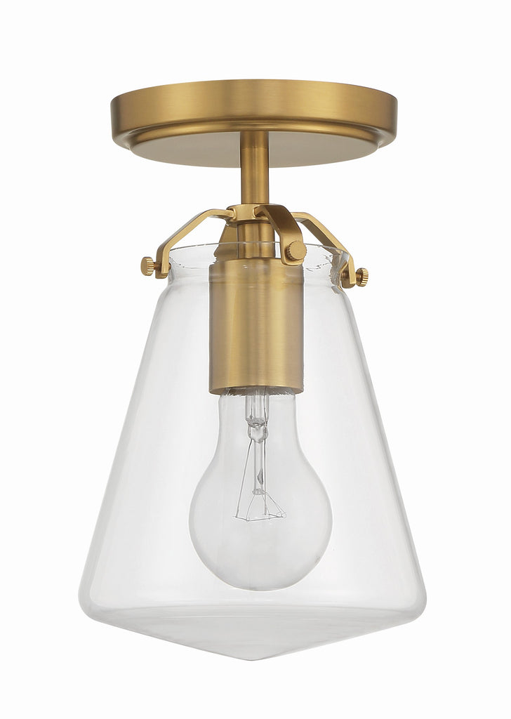 Voss 1 Light Luxe Gold Semi Flush Mount Semi Flush Crystorama