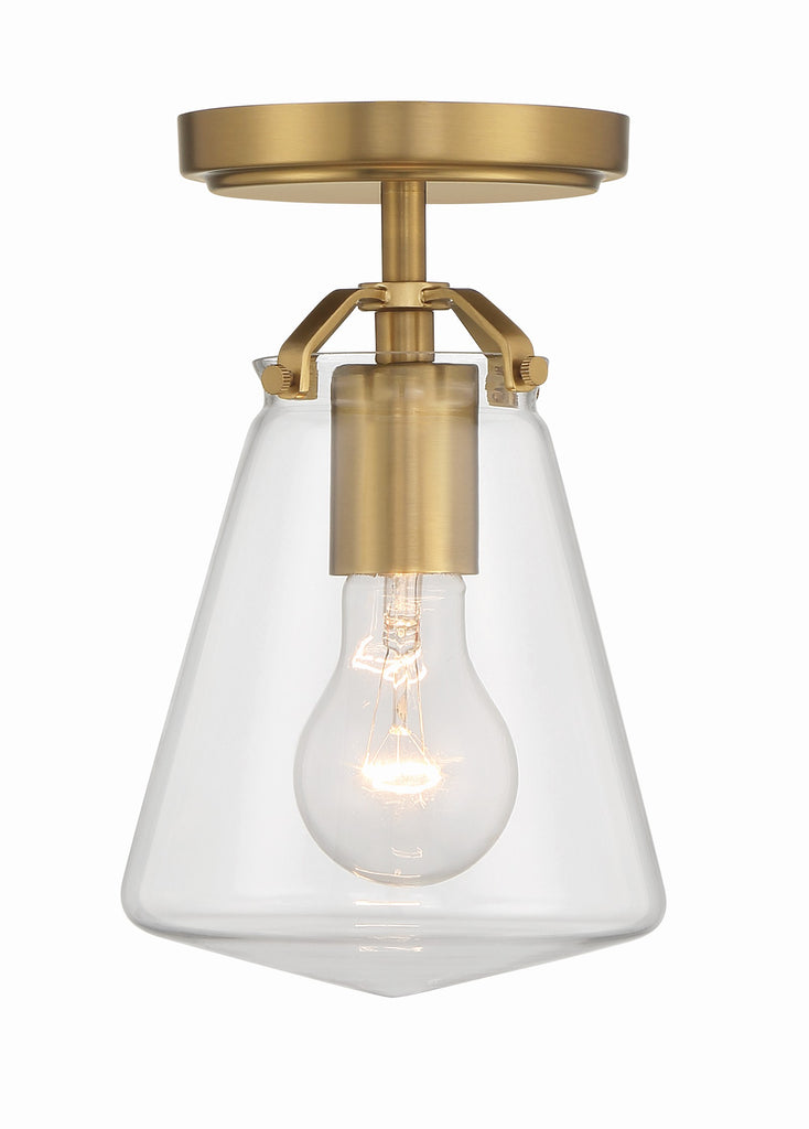 Voss 1 Light Luxe Gold Semi Flush Mount Semi Flush Crystorama