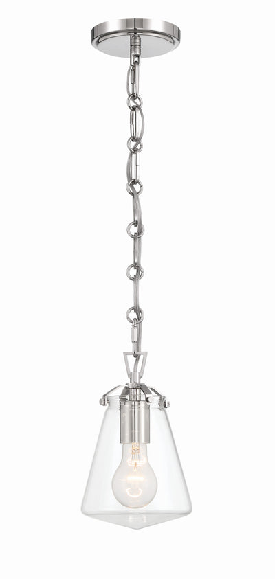 Voss 1 Light Polished Nickel Mini Pendant Pendant Crystorama