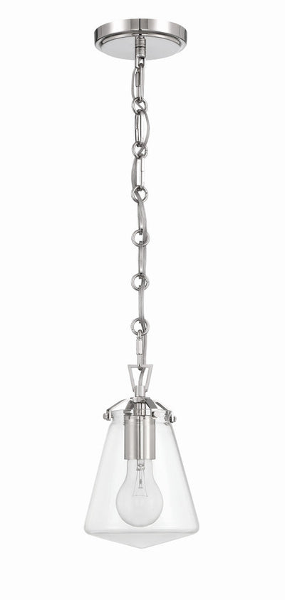 Voss 1 Light Polished Nickel Mini Pendant Pendant Crystorama