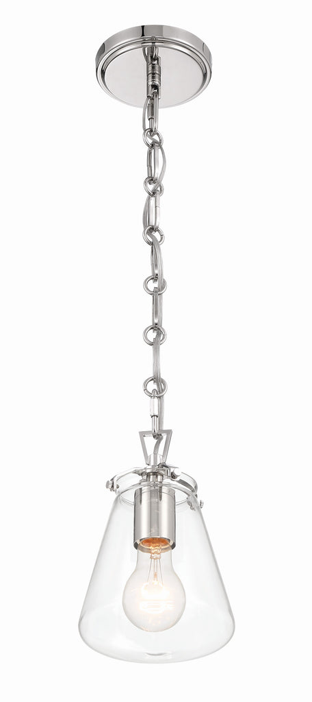 Voss 1 Light Polished Nickel Mini Pendant Pendant Crystorama