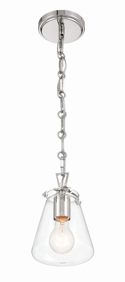 Voss 1 Light Polished Nickel Mini Pendant Pendant Crystorama