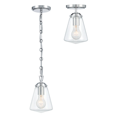 Voss 1 Light Polished Nickel Mini Pendant Pendant Crystorama