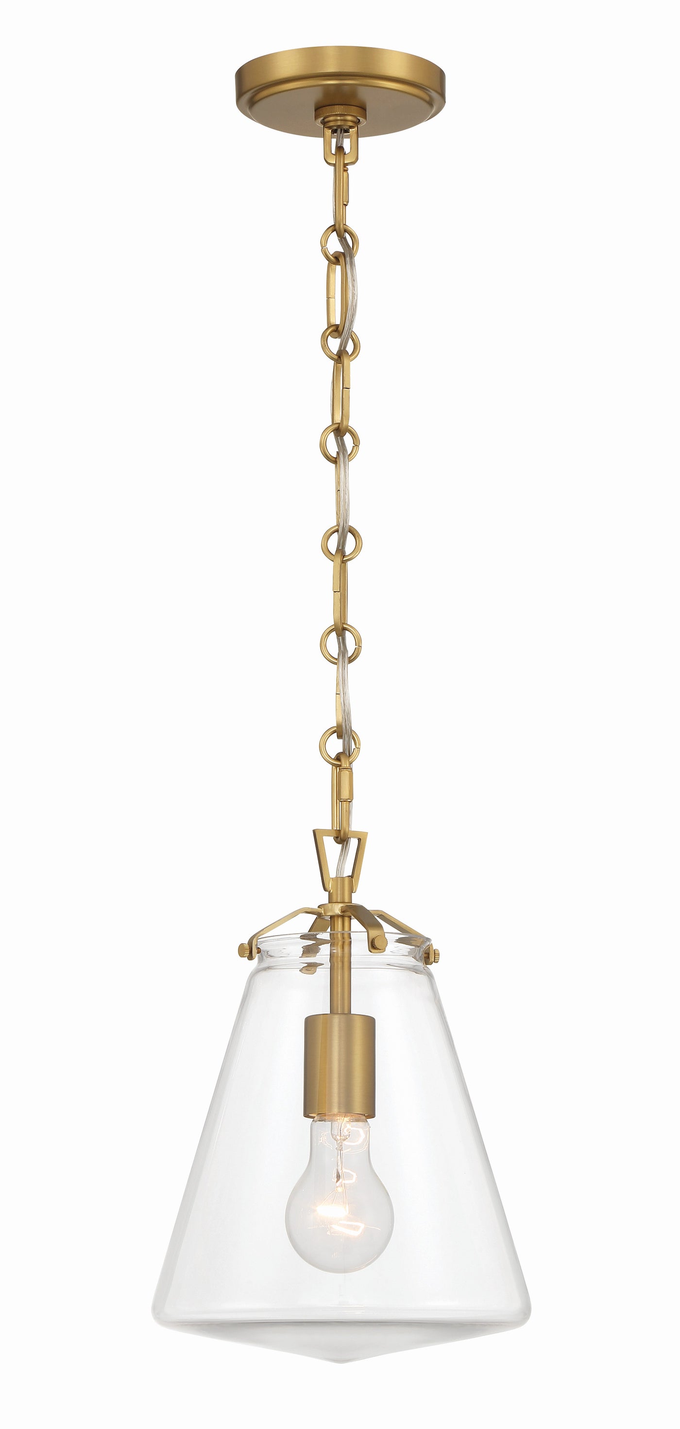 Voss 1 Light Luxe Gold Mini Pendant Pendant Crystorama