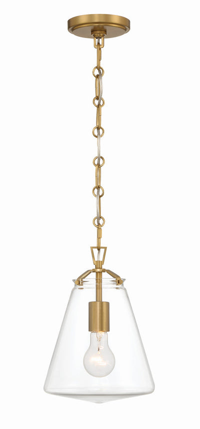 Voss 1 Light Luxe Gold Mini Pendant Pendant Crystorama