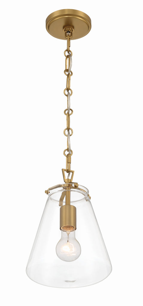 Voss 1 Light Luxe Gold Mini Pendant Pendant Crystorama