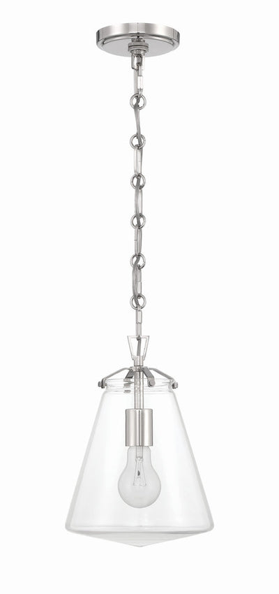 Voss 1 Light Polished Nickel Mini Pendant Pendant Crystorama