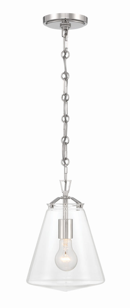 Voss 1 Light Polished Nickel Mini Pendant Pendant Crystorama