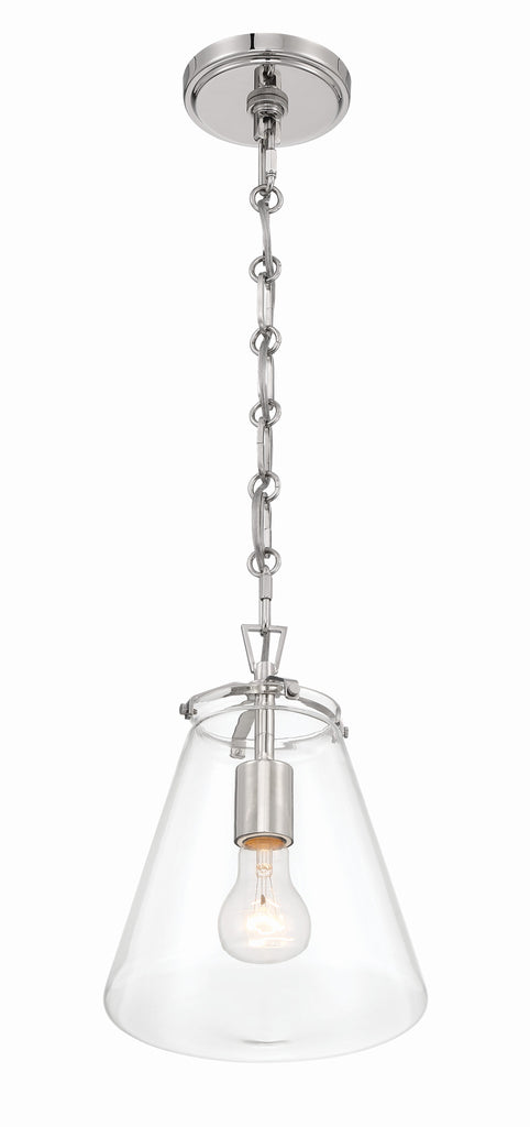 Voss 1 Light Polished Nickel Mini Pendant Pendant Crystorama