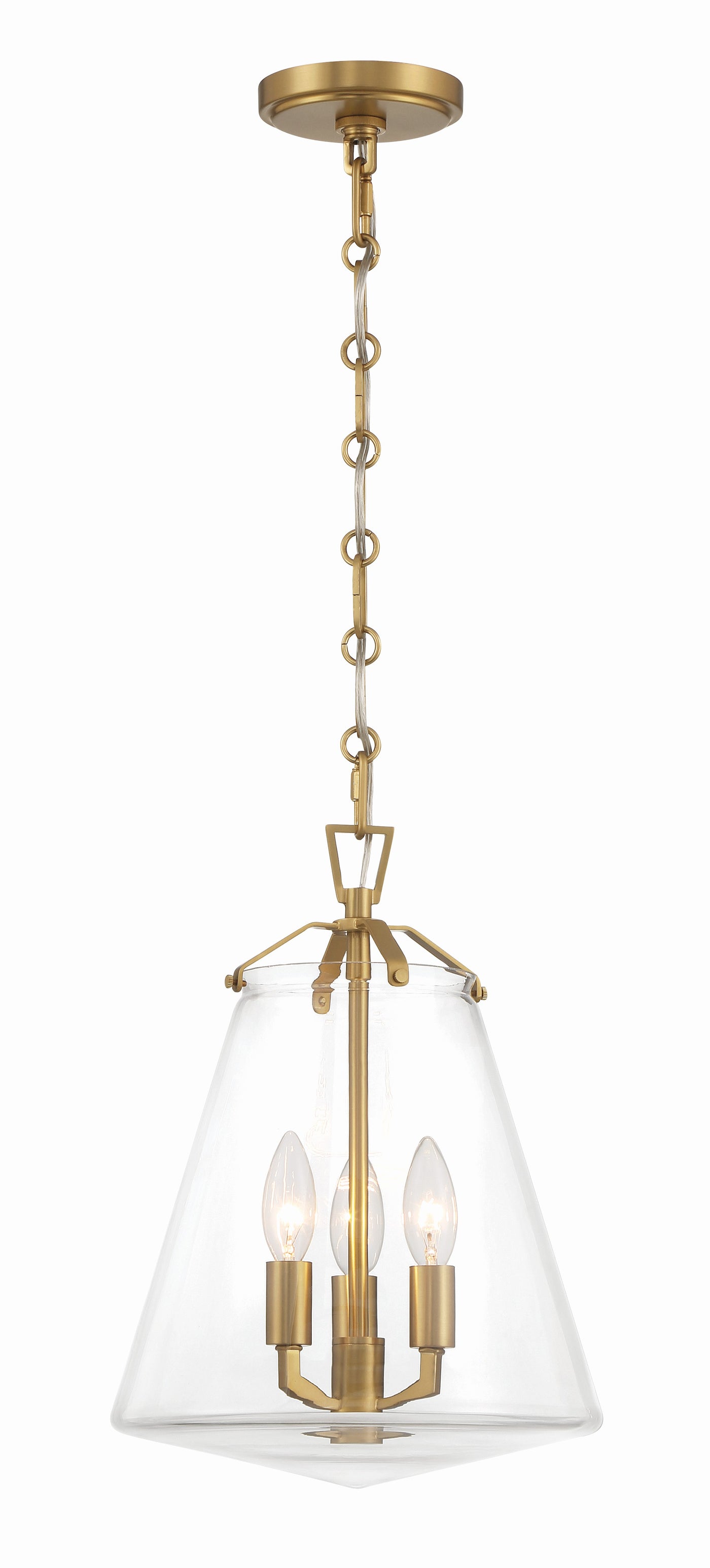 Voss 3 Light Luxe Gold Mini Chandelier Chandelier Crystorama