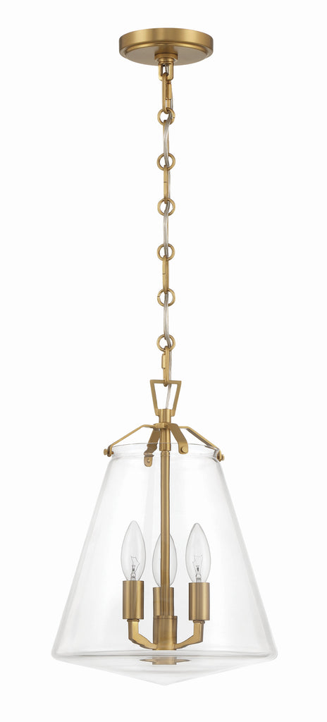 Voss 3 Light Luxe Gold Mini Chandelier Chandelier Crystorama