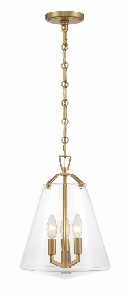 Voss 3 Light Luxe Gold Mini Chandelier Chandelier Crystorama