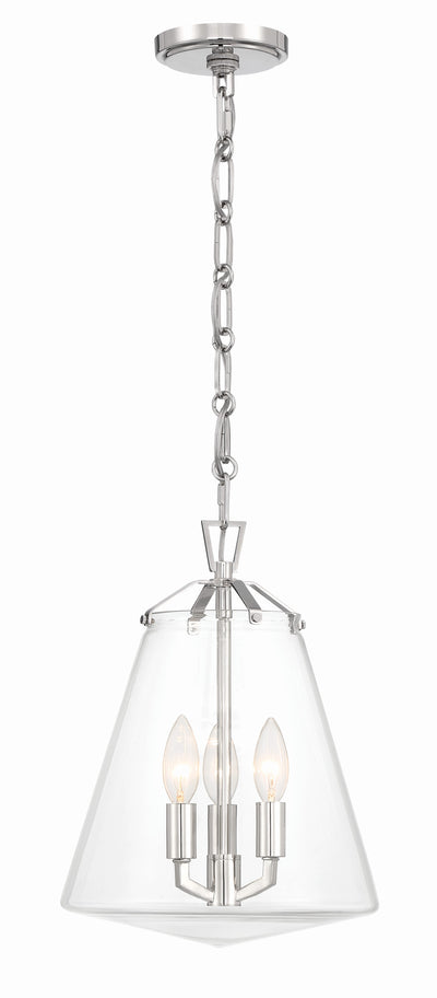 Voss 3 Light Polished Nickel Mini Chandelier Chandelier Crystorama