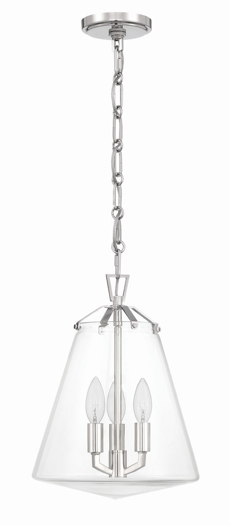 Voss 3 Light Polished Nickel Mini Chandelier Chandelier Crystorama