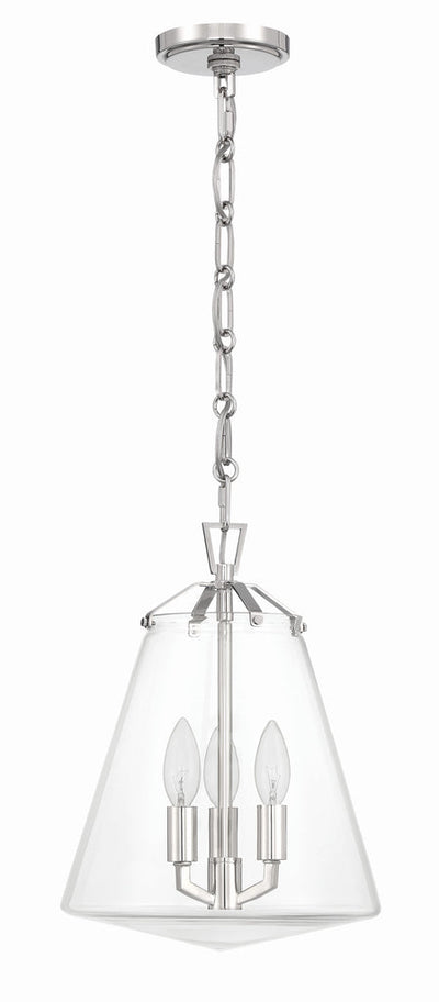 Voss 3 Light Polished Nickel Mini Chandelier Chandelier Crystorama