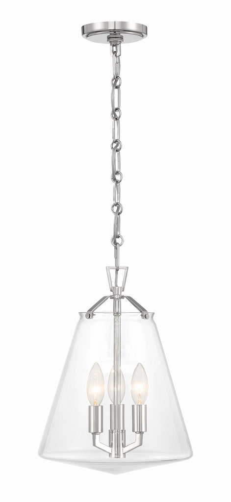 Voss 3 Light Polished Nickel Mini Chandelier Chandelier Crystorama