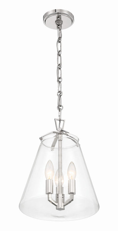 Voss 3 Light Polished Nickel Mini Chandelier Chandelier Crystorama