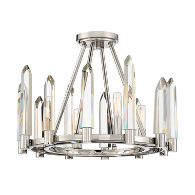 Watson 4 Light Polished Nickel Semi Flush Mount Semi Flush Crystorama