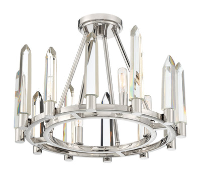 Watson 4 Light Polished Nickel Semi Flush Mount Semi Flush Crystorama